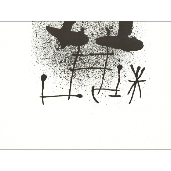 Joan Miró – Lithographie Composition en noir, 1967