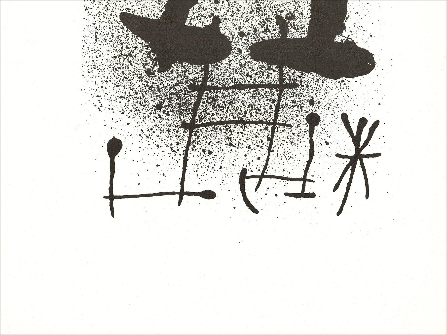 Joan Miró - Lithographiezusammensetzung in Schwarz, 1967