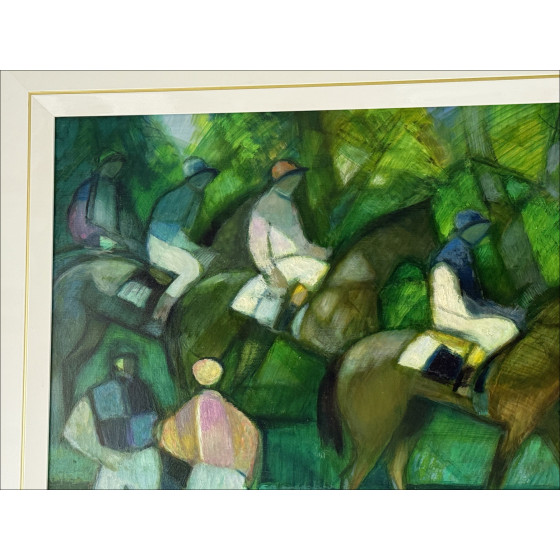 Camille Hilaire - Antes de la carrera, aceite sobre lienzo 73 x 92 cm