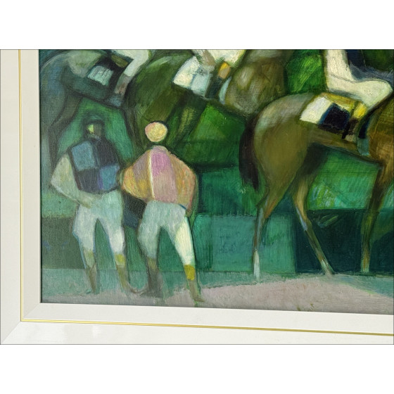 Camille Hilaire - Antes de la carrera, aceite sobre lienzo 73 x 92 cm