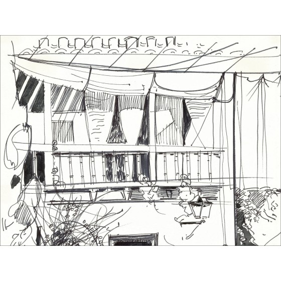 Camille Hilaire - Spanish Inn, Original Drawing