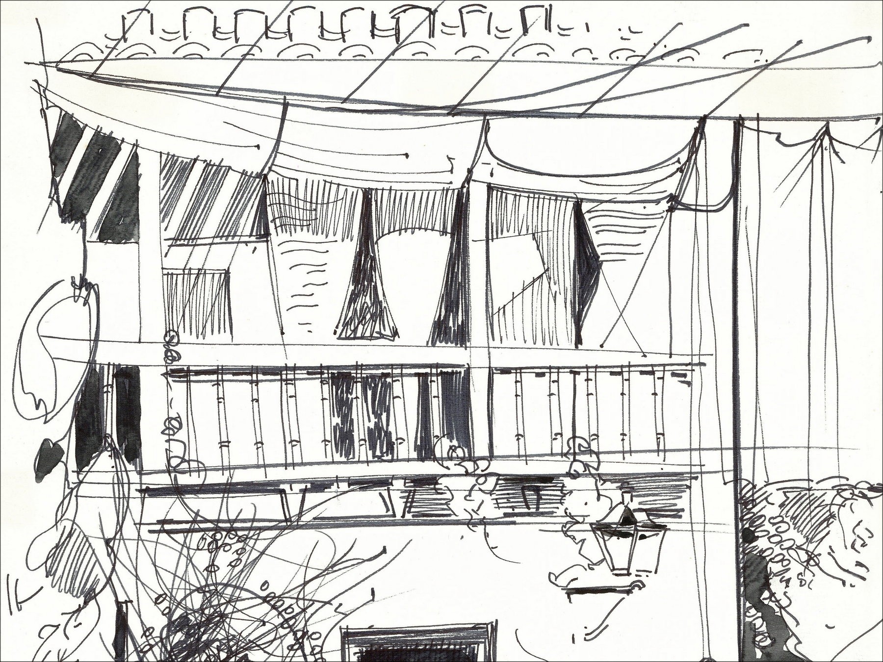 Camille Hilaire - Spanish Inn, Original Drawing