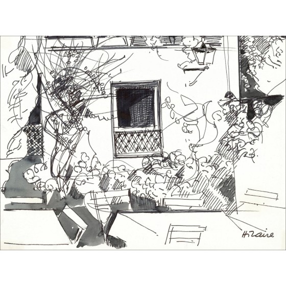 Camille Hilaire - Spanish Inn, Original Drawing
