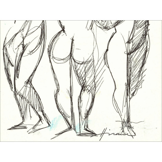 Camille Hilaire - Original Zeichnung drei Gnaden
