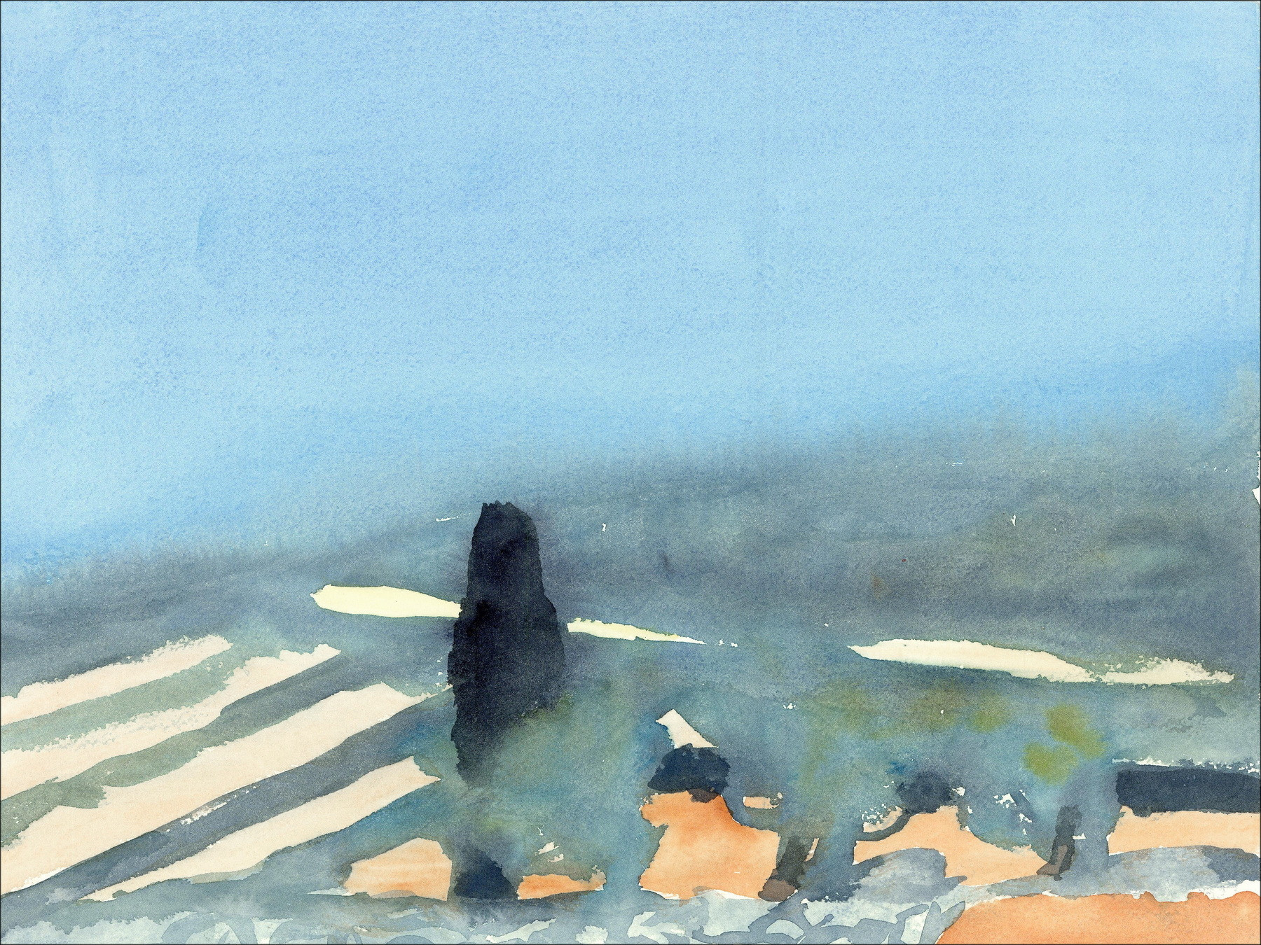 Roger Mühl – Pierres et terres de Provence, aquarelle originale