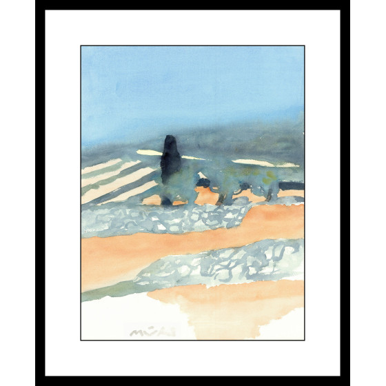 Roger Mühl – Piedras y tierras de la Provenza, acuarela original