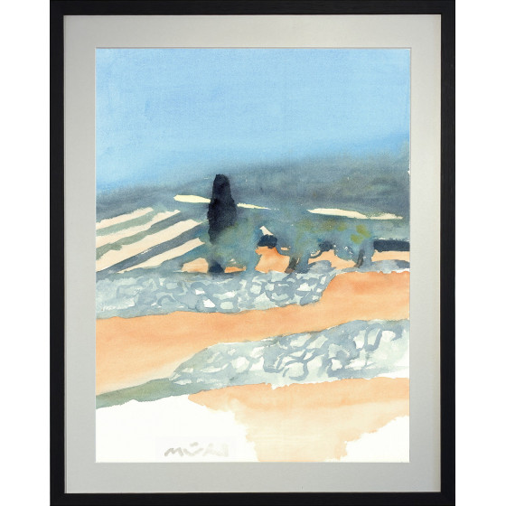 Roger Mühl - Pietre e terre della Provenza, Acquerello originale