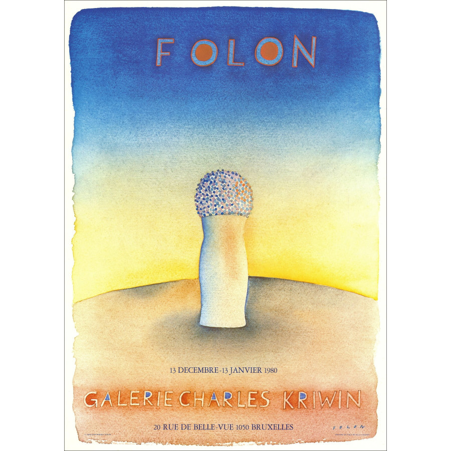 Jean-Michel Folon - Kriwin Exhibition Poster, 1979