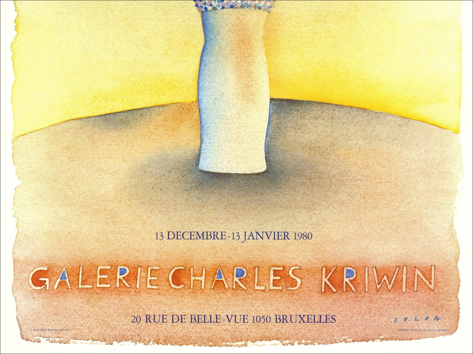 Jean-Michel Folon - Kriwin-Ausstellungsplakat, 1979