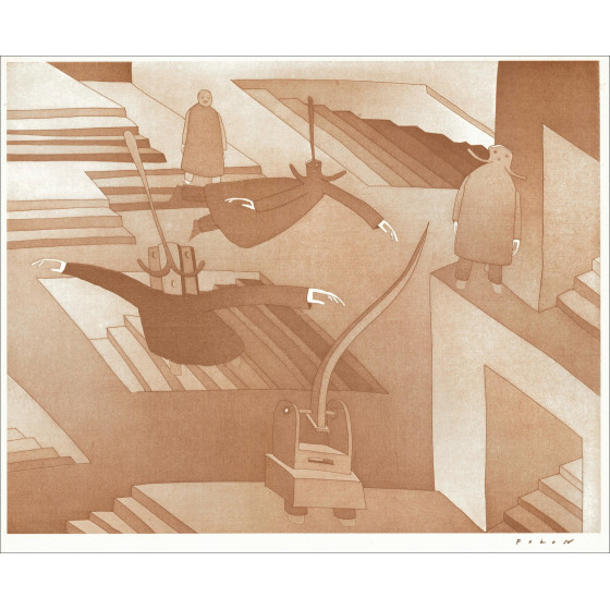Jean-Michel Folon – Affiche Exposition Gacharel, 1978