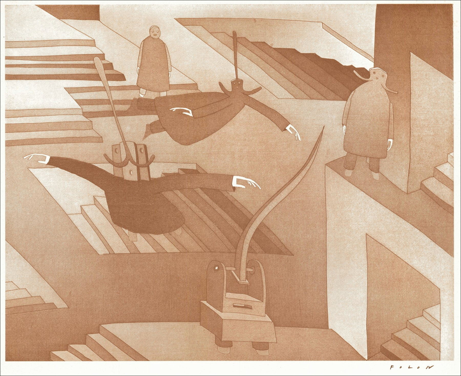 Jean-Michel Folon - Poster Exhibition Gacharel, 1978