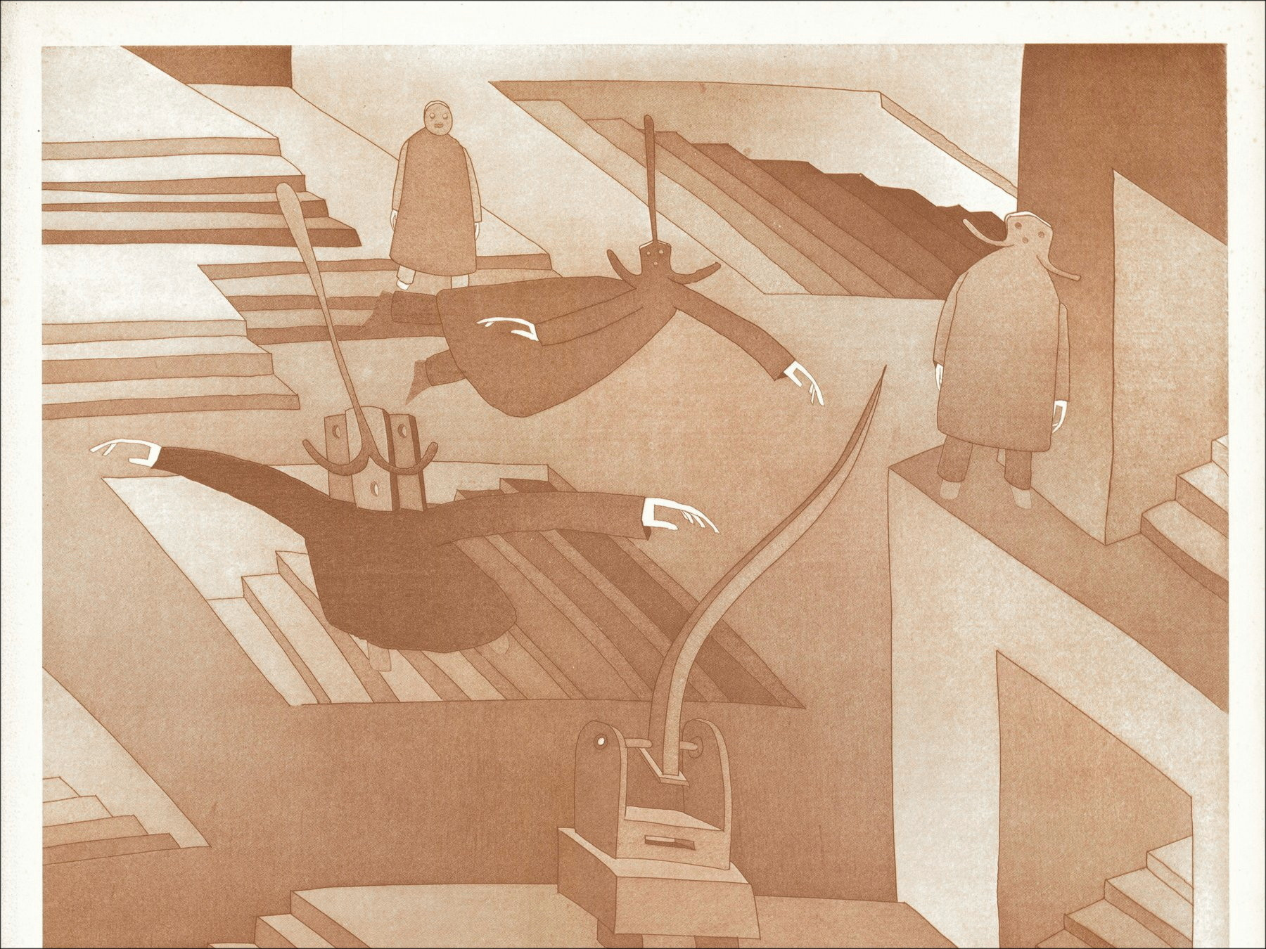 Jean-Michel Folon – Poster Exhibition Gacharel, 1978