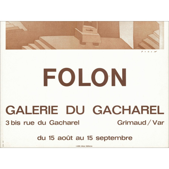 Jean-Michel Folon - Poster Exhibition Gacharel, 1978