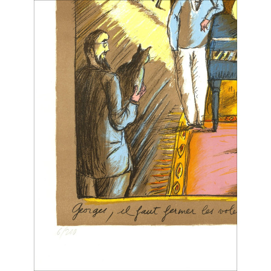 Maja - Lithographie der Pianist und die Mail
