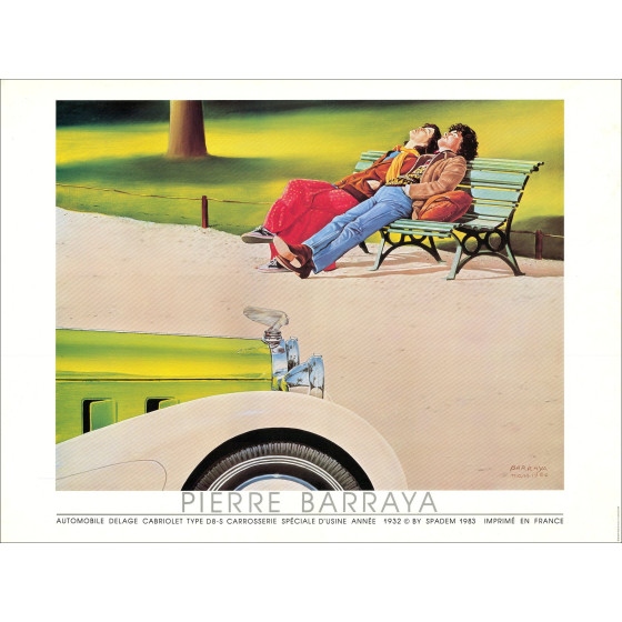 Pierre Barraya – Car Poster Delage D8-S, 1980