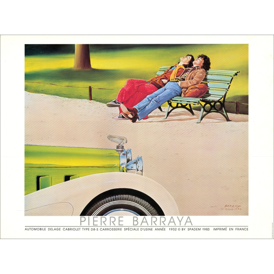 Pierre Barraya - DELAGE D8-S, 1980 Automotive Poster
