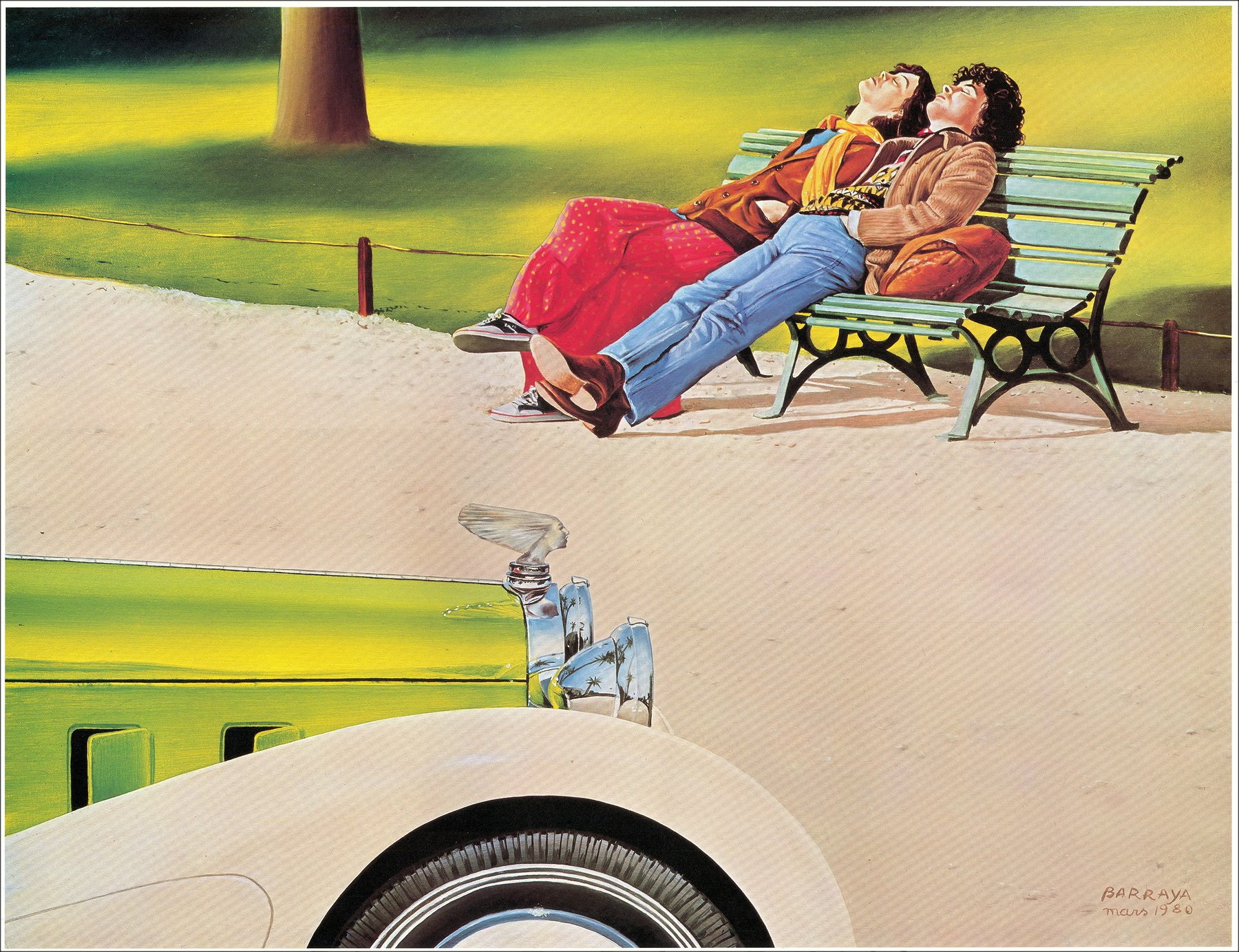 Pierre Barraya – Car Poster Delage D8-S, 1980