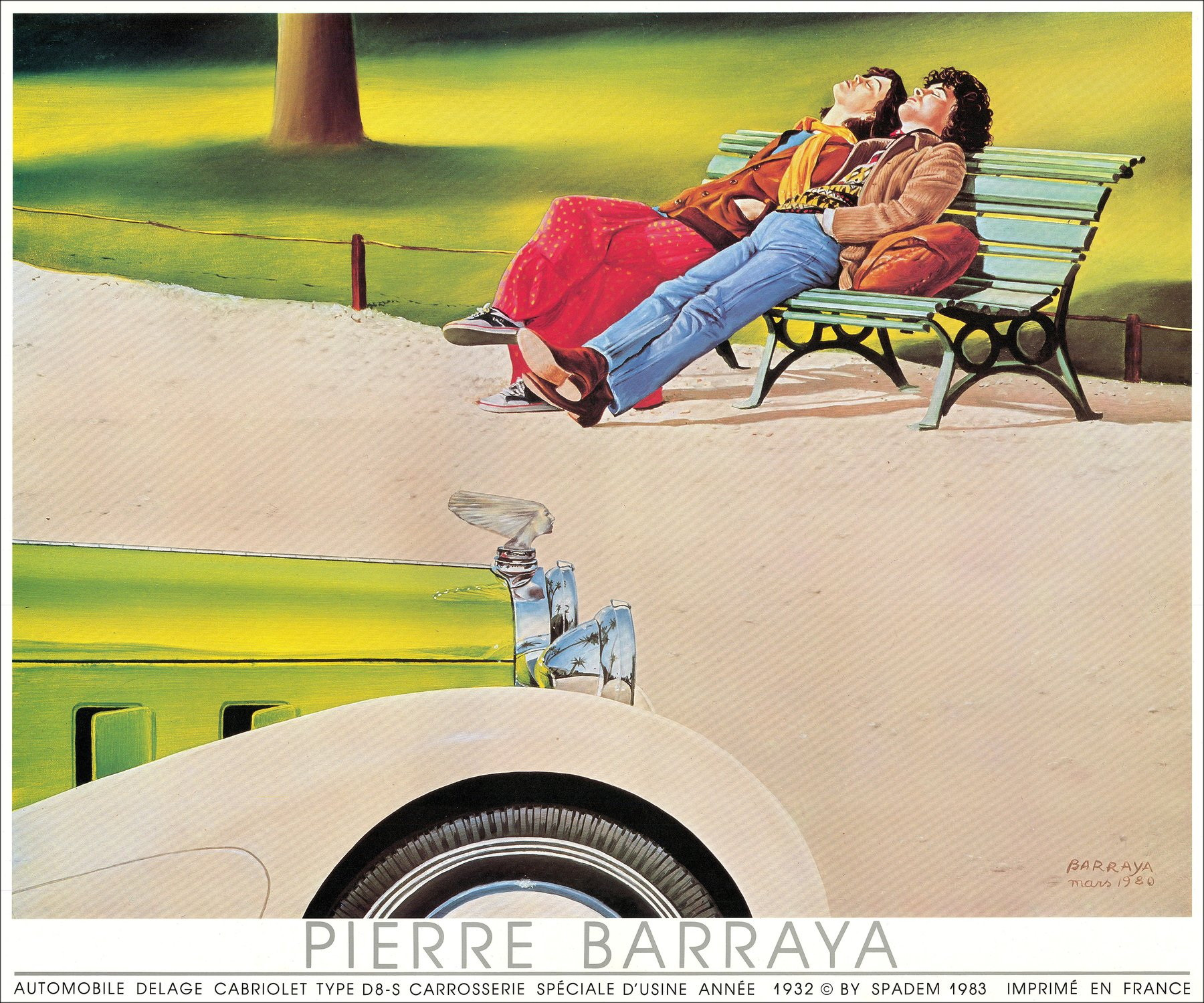Pierre Barraya - DELAGE D8-S, 1980 Automotive Poster