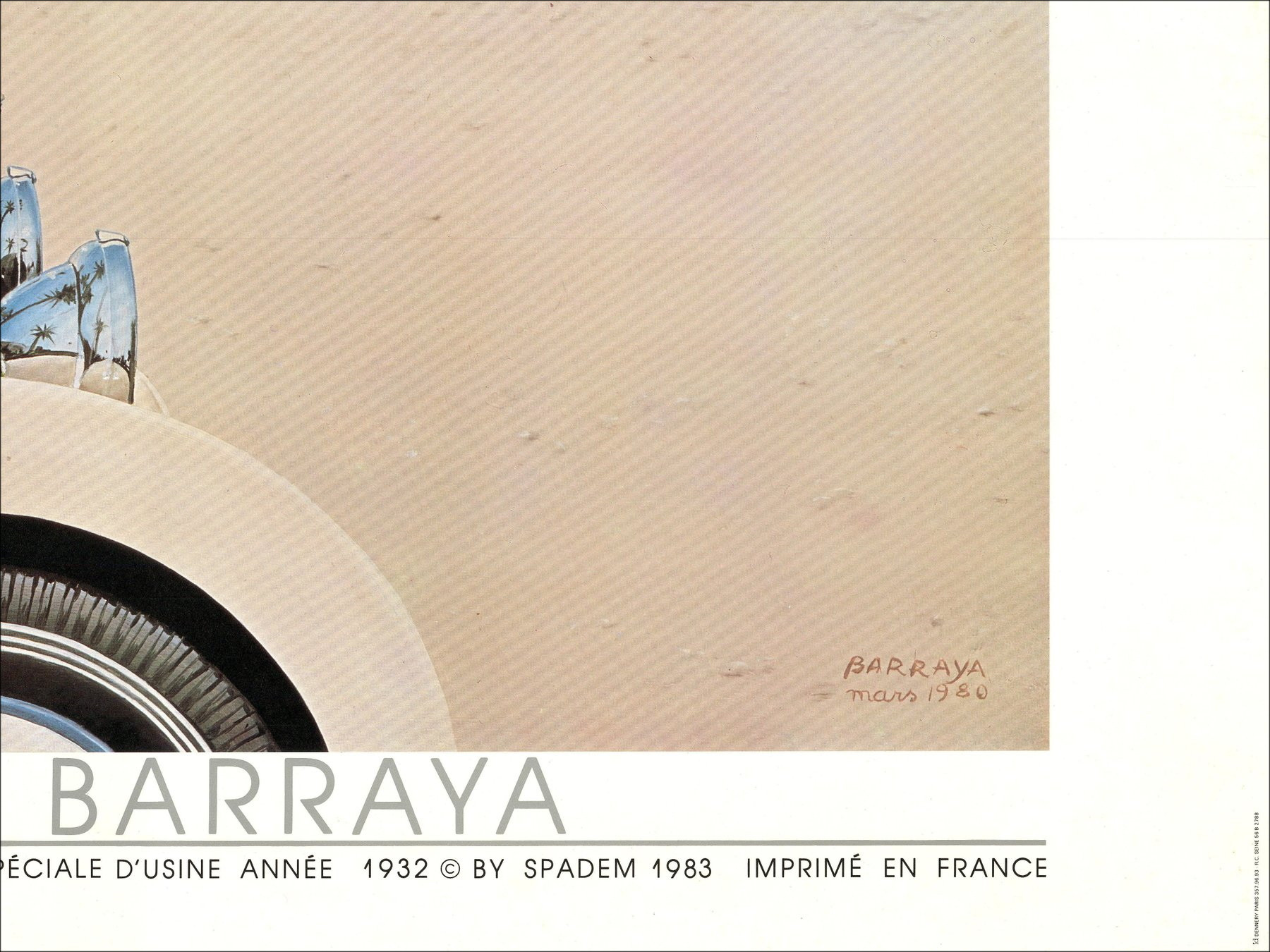Pierre Barraya – Affiche Automobile Delage D8-S, 1980