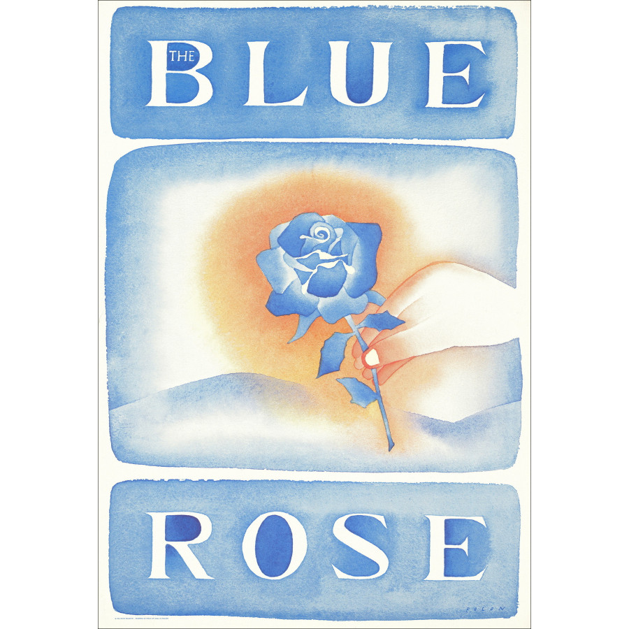 Jean-Michel Folon - Poster Bleue Rose, 1984