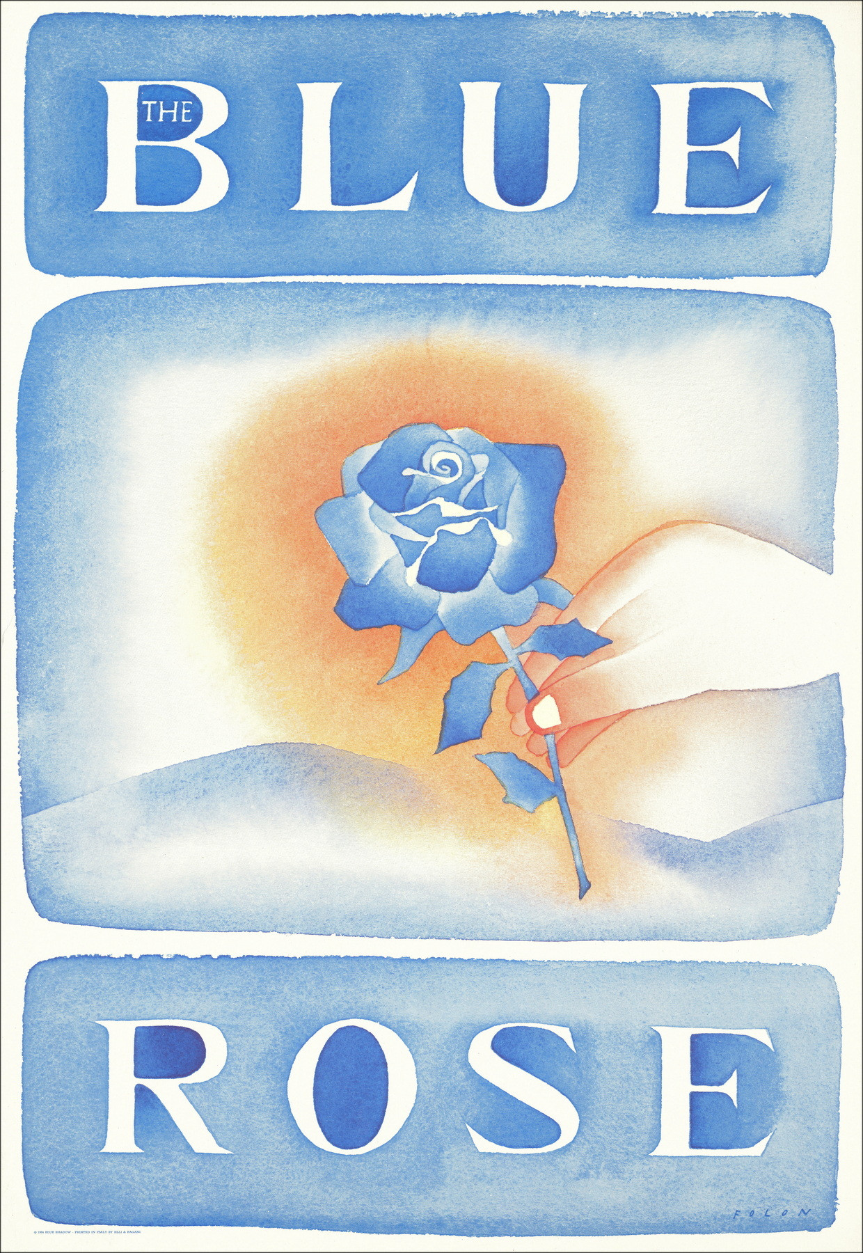 Jean-Michel Folon - Poster Bleue Rose, 1984