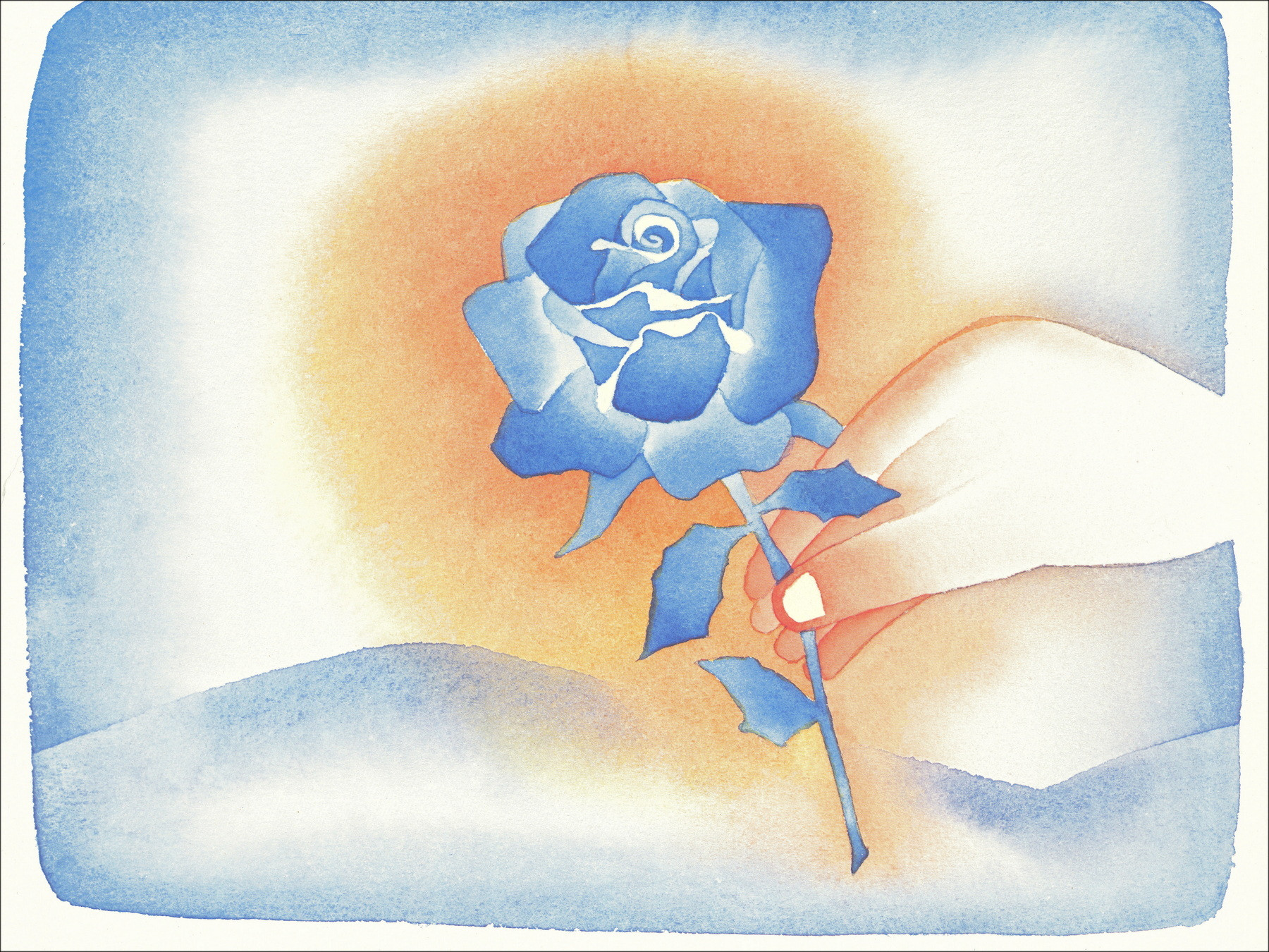Jean-Michel Folon - Poster Bleue Rose, 1984