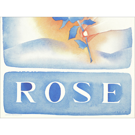 Jean-Michel Folon - Poster Bleue Rose, 1984