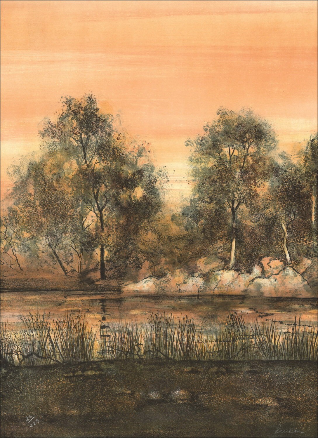 Antonio Rivera - Original-Lithographie "Rand des Flusses"