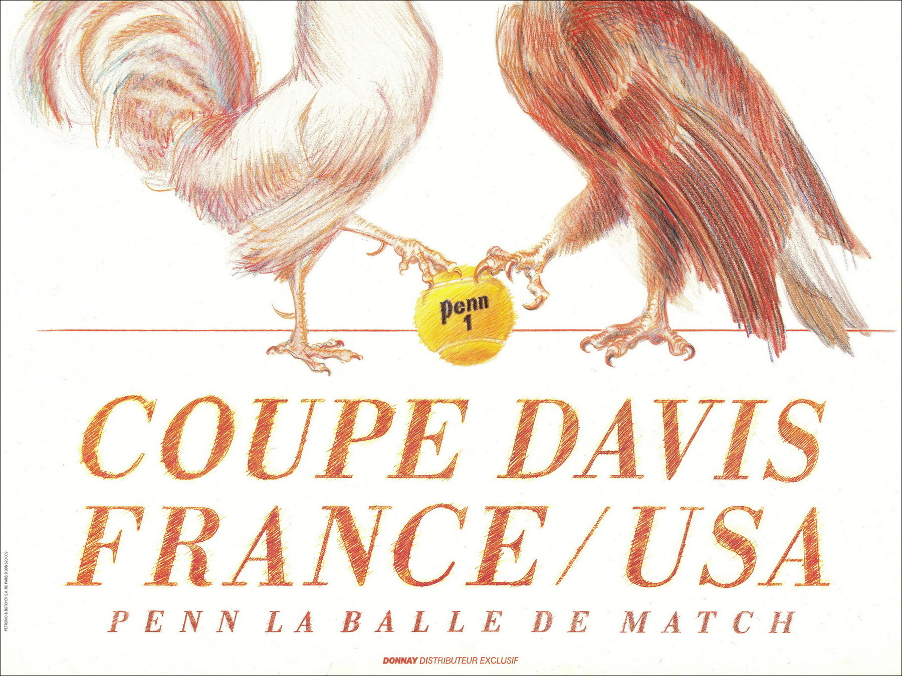Display Cup Davis Frankreich / USA - Tennis Donnay 1982