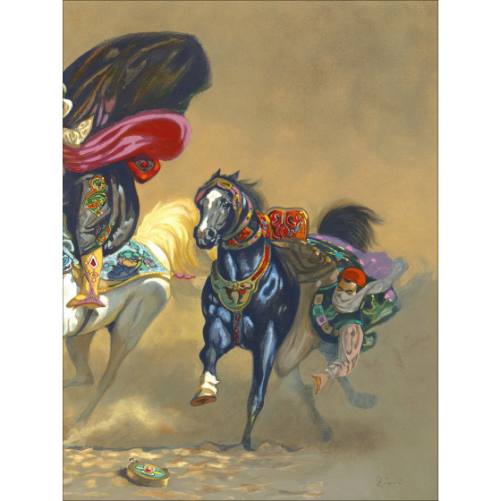 Hocine Ziani - Litografia originale "The Cavalcade" 60x80cm