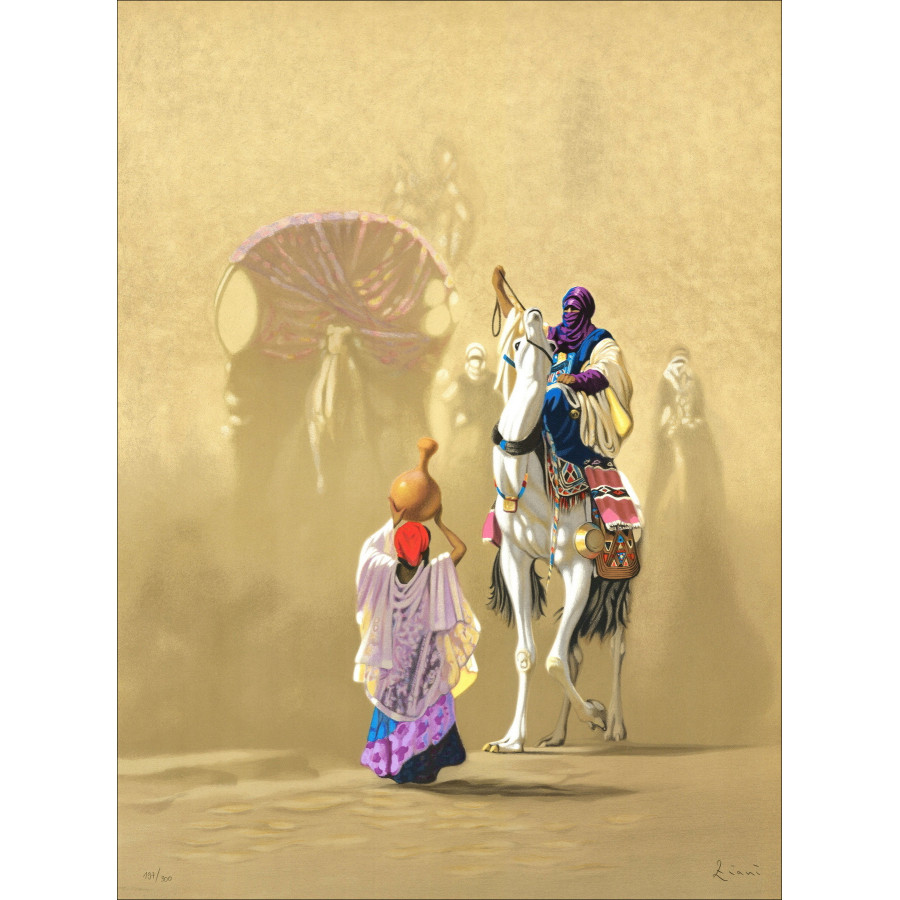 HOCINE ZIANI - Original-Lithographie "Angebot" 76 x 56 cm