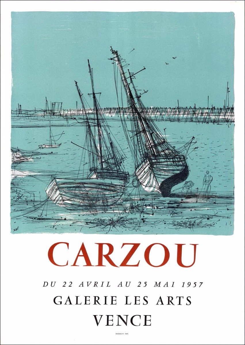 Acquista la litografia di Jean CARZOU all'Esposizione presso la Galleria Les Arts, a Vence nel 1957.