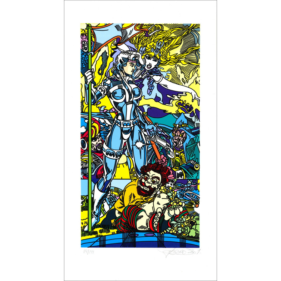 Erró – Sérigraphie Forgotten Future, 2001