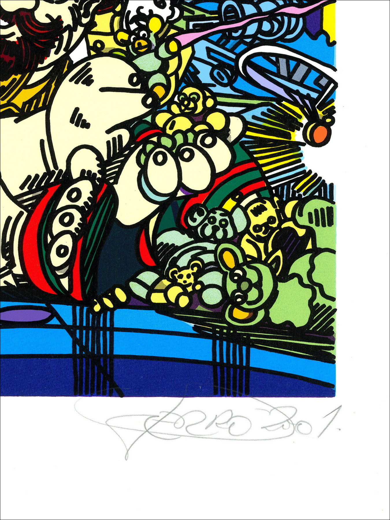 Erró – Sérigraphie Forgotten Future, 2001