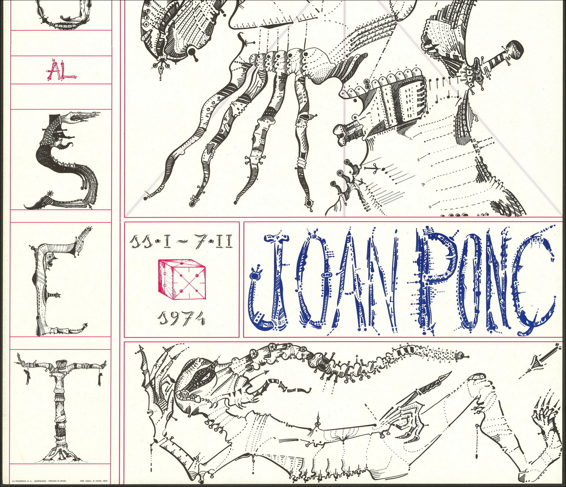 Joan Ponç – Affiche Exposition Galeria Conseil, 1974