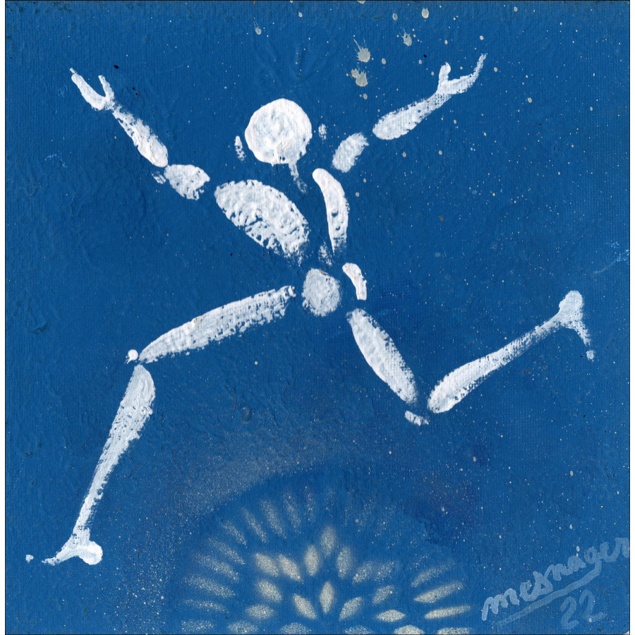 Jérôme-Mesnager - Malerei-Mann in Weiß (Blau- 4), 2025