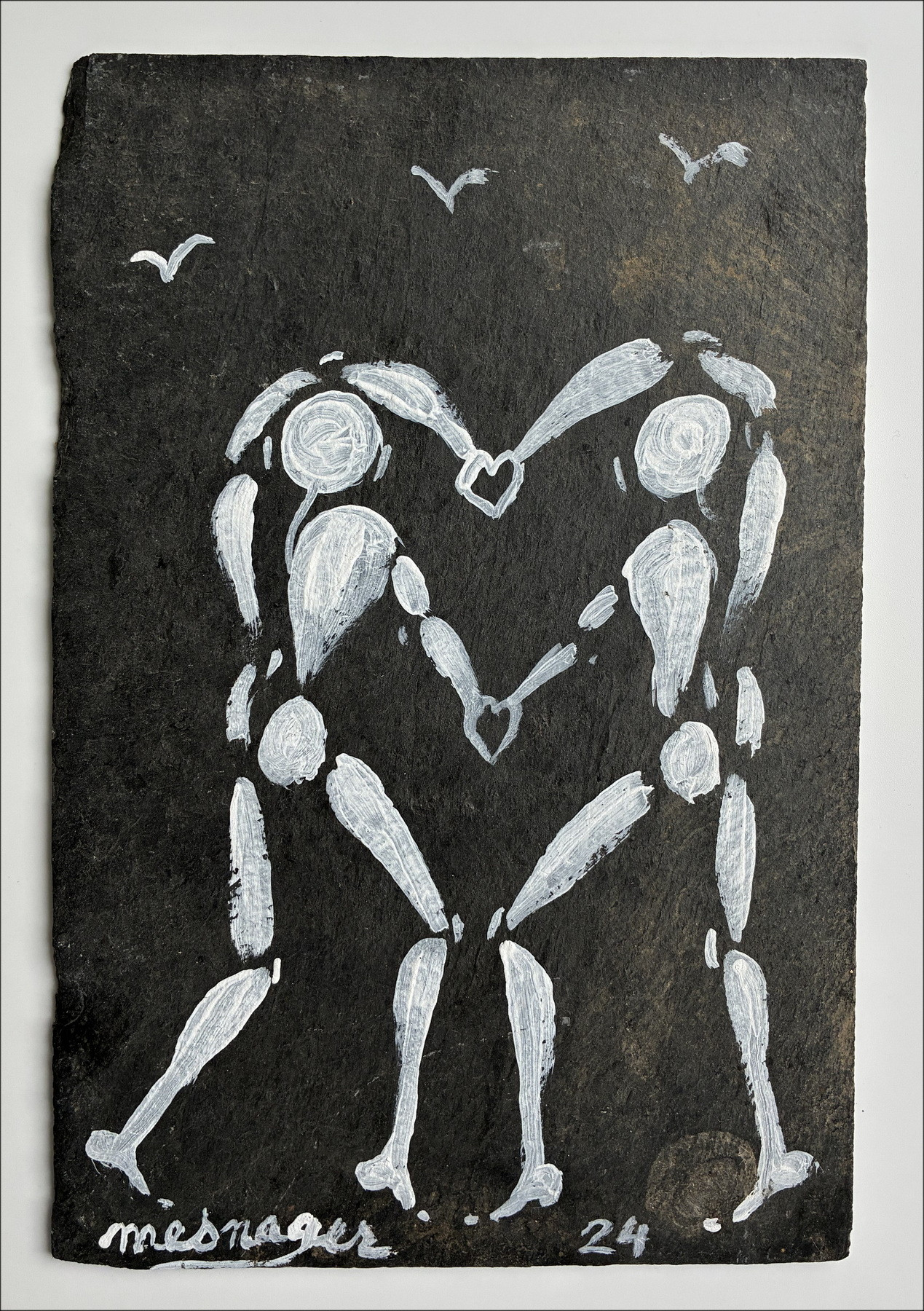 Jérôme Mesnager - La Ronde - painting on slate - 2024