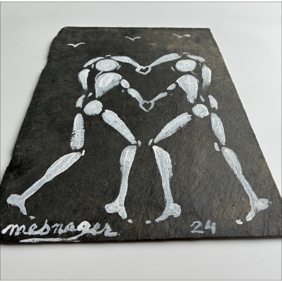 Jérôme Mesnager - La Ronde - painting on slate - 2024