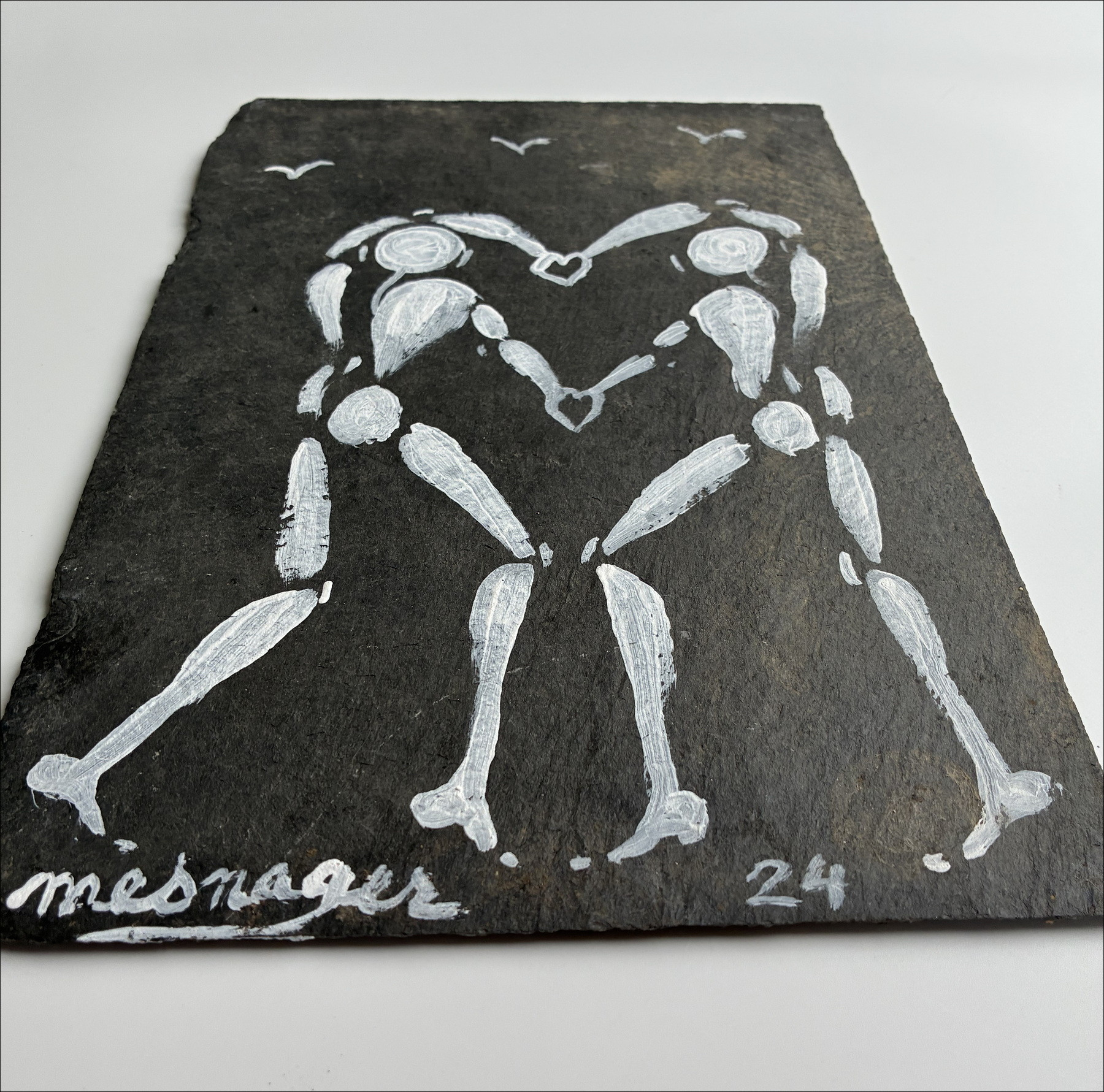 Jérôme Mesnager - La Ronde - painting on slate - 2024