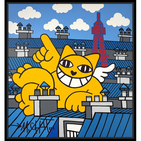 M.Chat - Waschen von Nickerchen auf Dächern, Original-Leinwand 2023