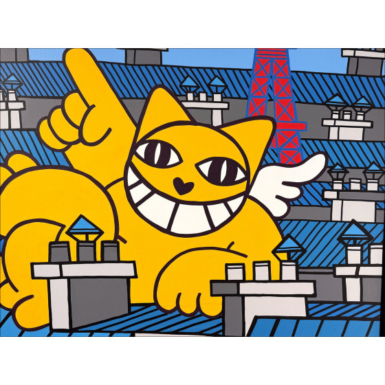 M.Chat - Waschen von Nickerchen auf Dächern, Original-Leinwand 2023