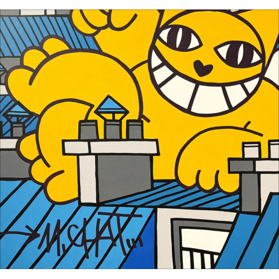 M.Chat - Waschen von Nickerchen auf Dächern, Original-Leinwand 2023