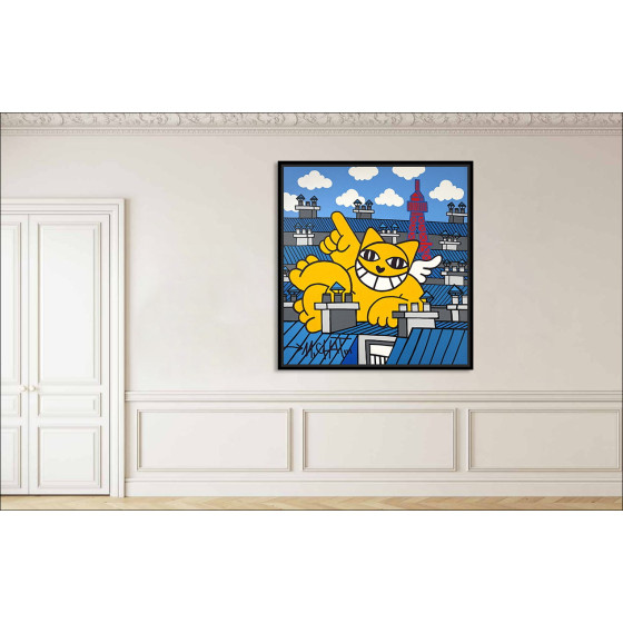 M.Chat - Wassen dutje op daken, origineel canvas 2023
