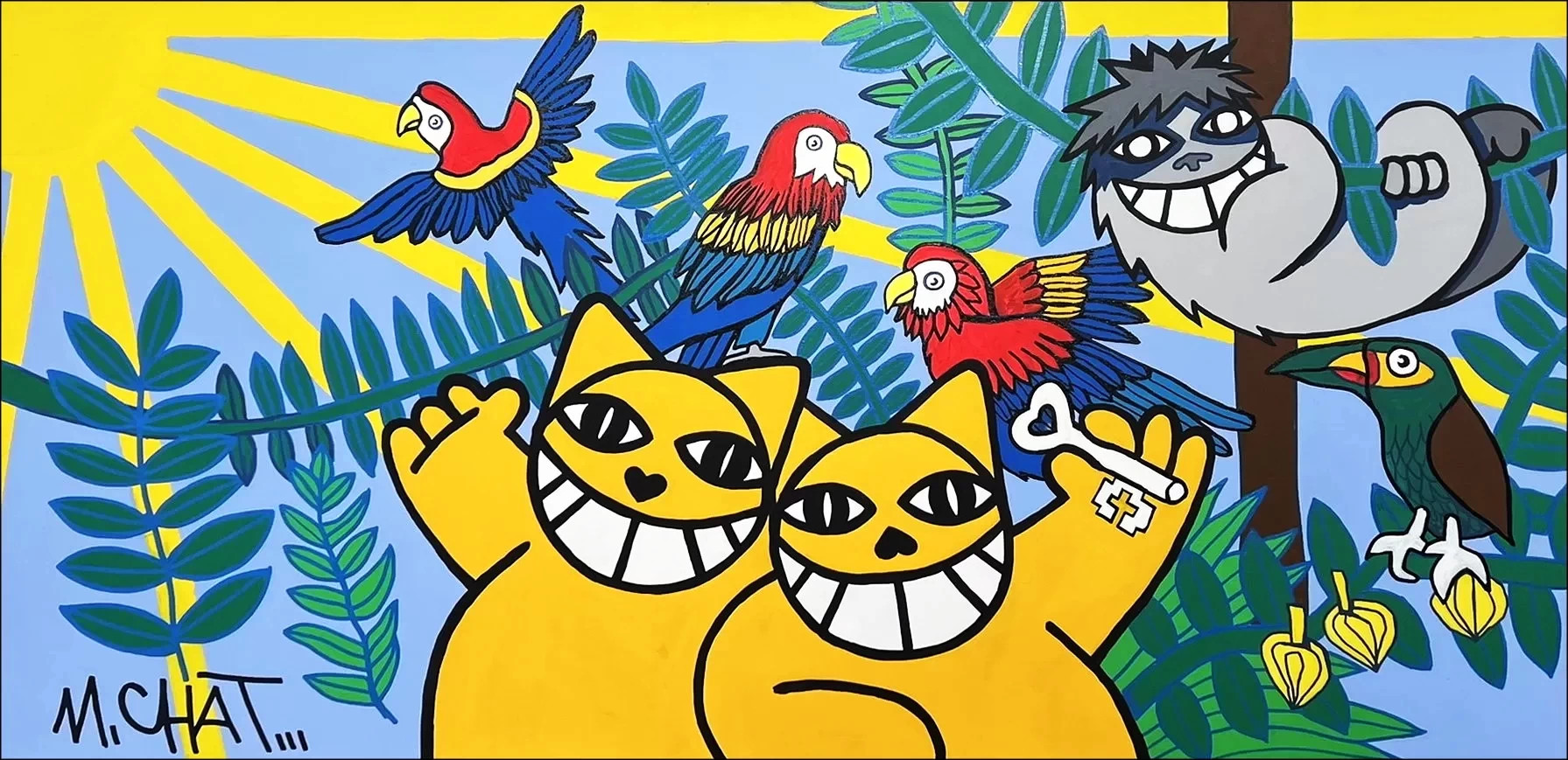 M.CHAT (Thoma Vuille) - Het is niet peru, acryl op canvas, 2023