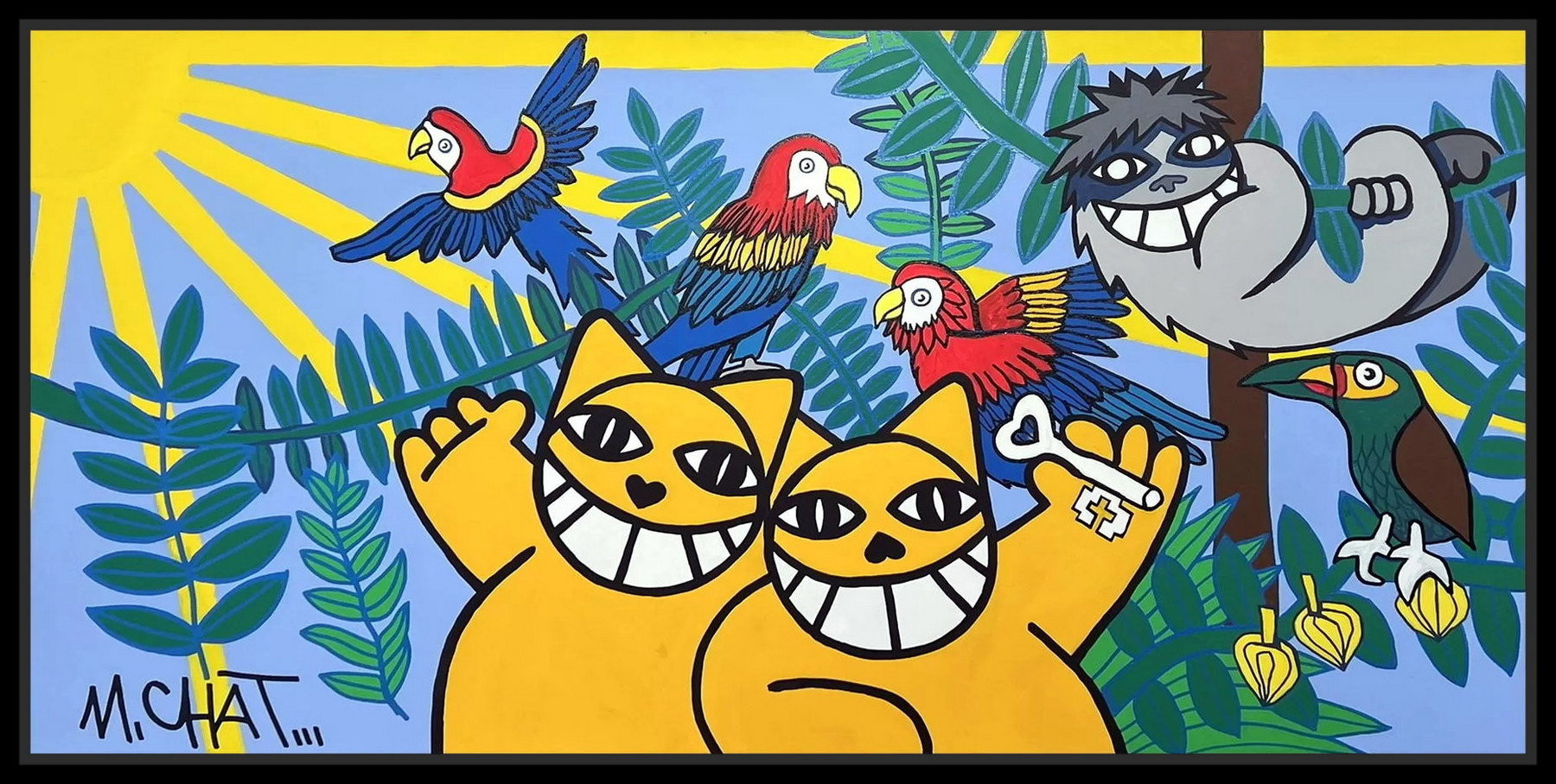 M.CHAT (Thoma Vuille) - Het is niet peru, acryl op canvas, 2023