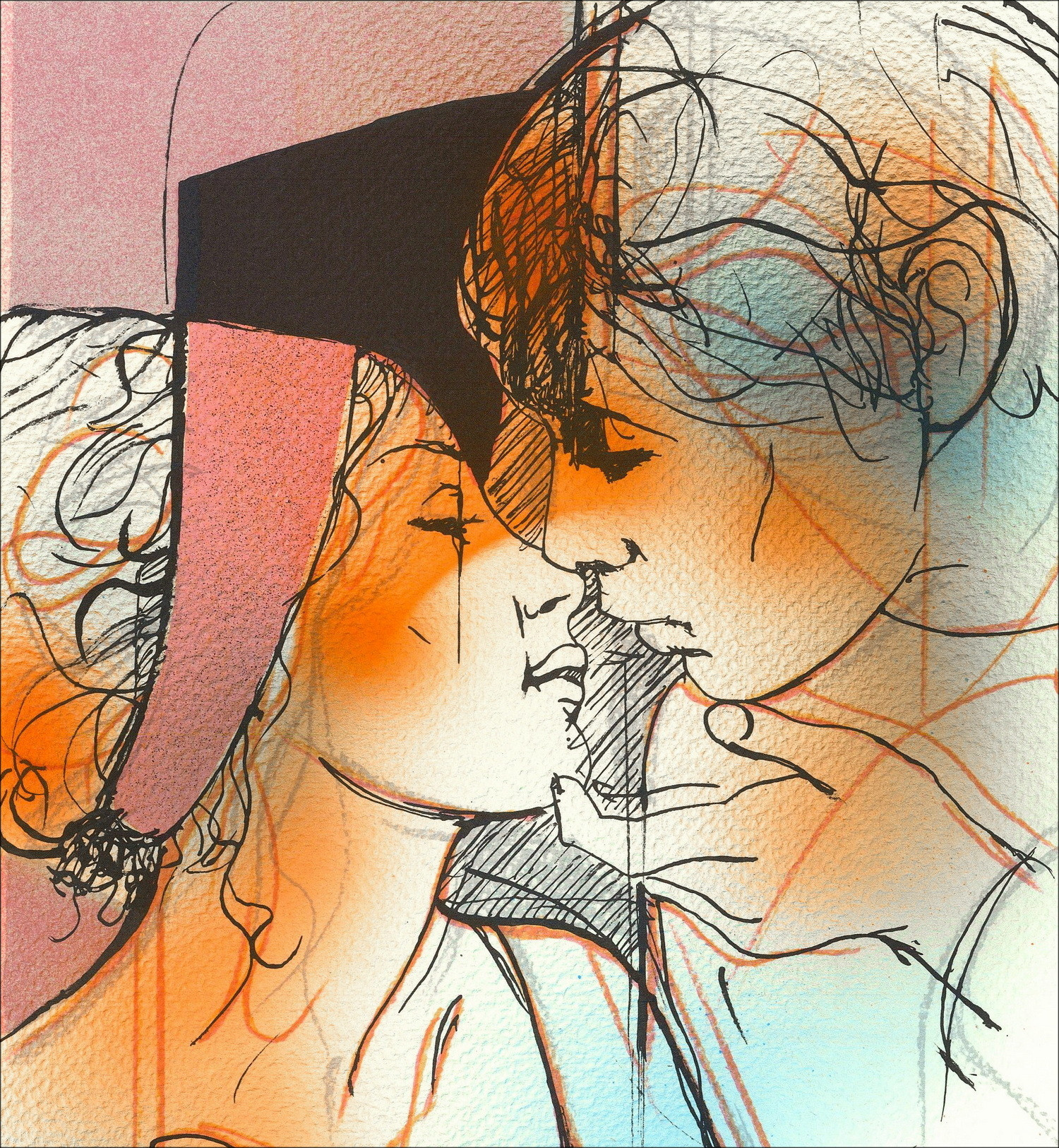Jean-Baptiste VALADIÉ - Original Lithograph enhanced "Impatience enhanced 4" 30x22cm