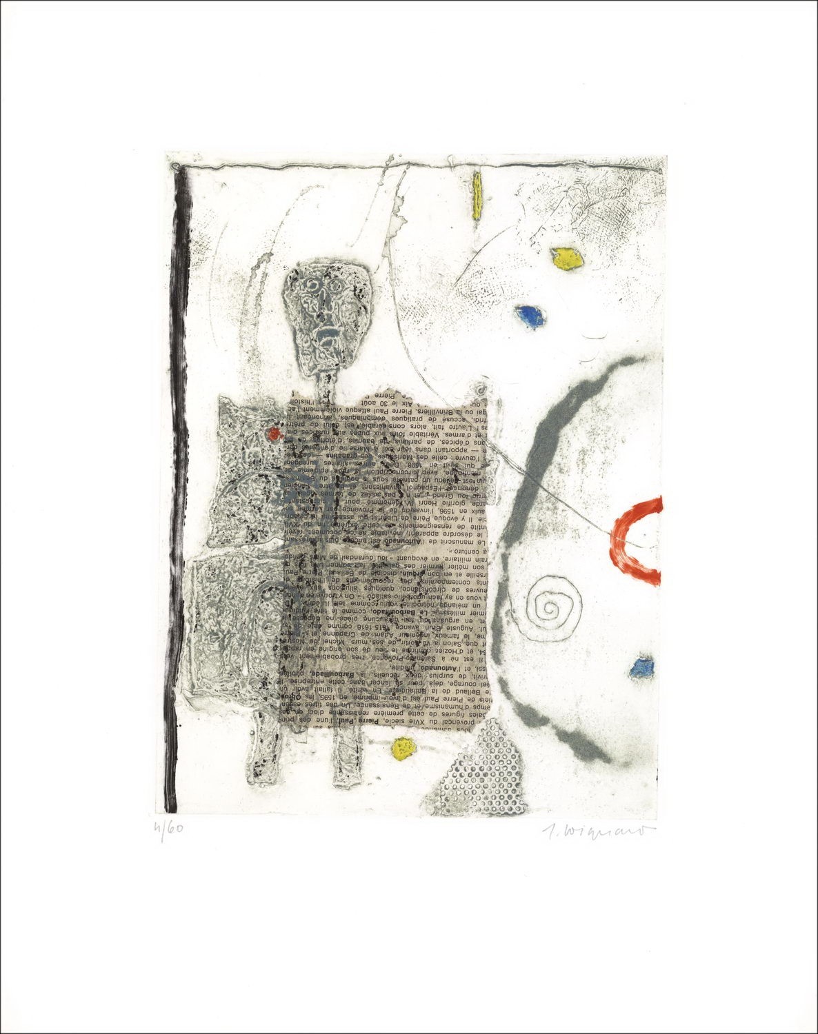James COIGNARD - Incisione originale "Il crociato" 41x33cm - 1973