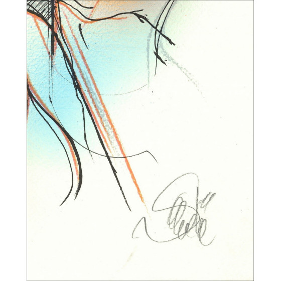 Jean-Baptiste VALADIÉ - Original Lithograph enhanced "Impatience enhanced 4" 30x22cm