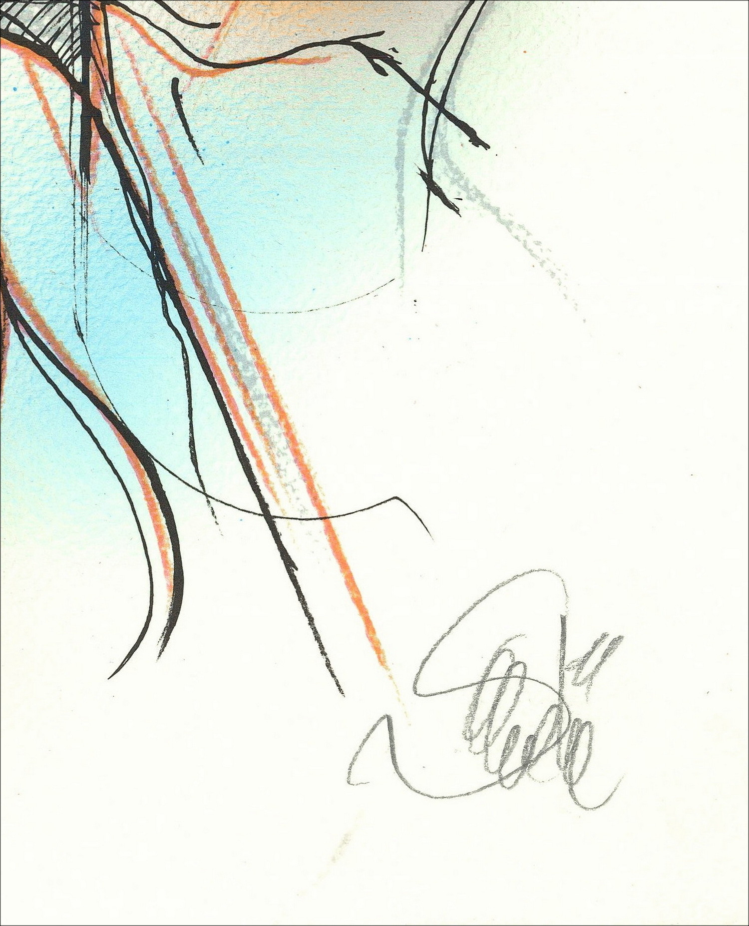 Jean-Baptiste Valadé - Litografia originale potenziata "Aumentata impazienza 4" 30x22cm