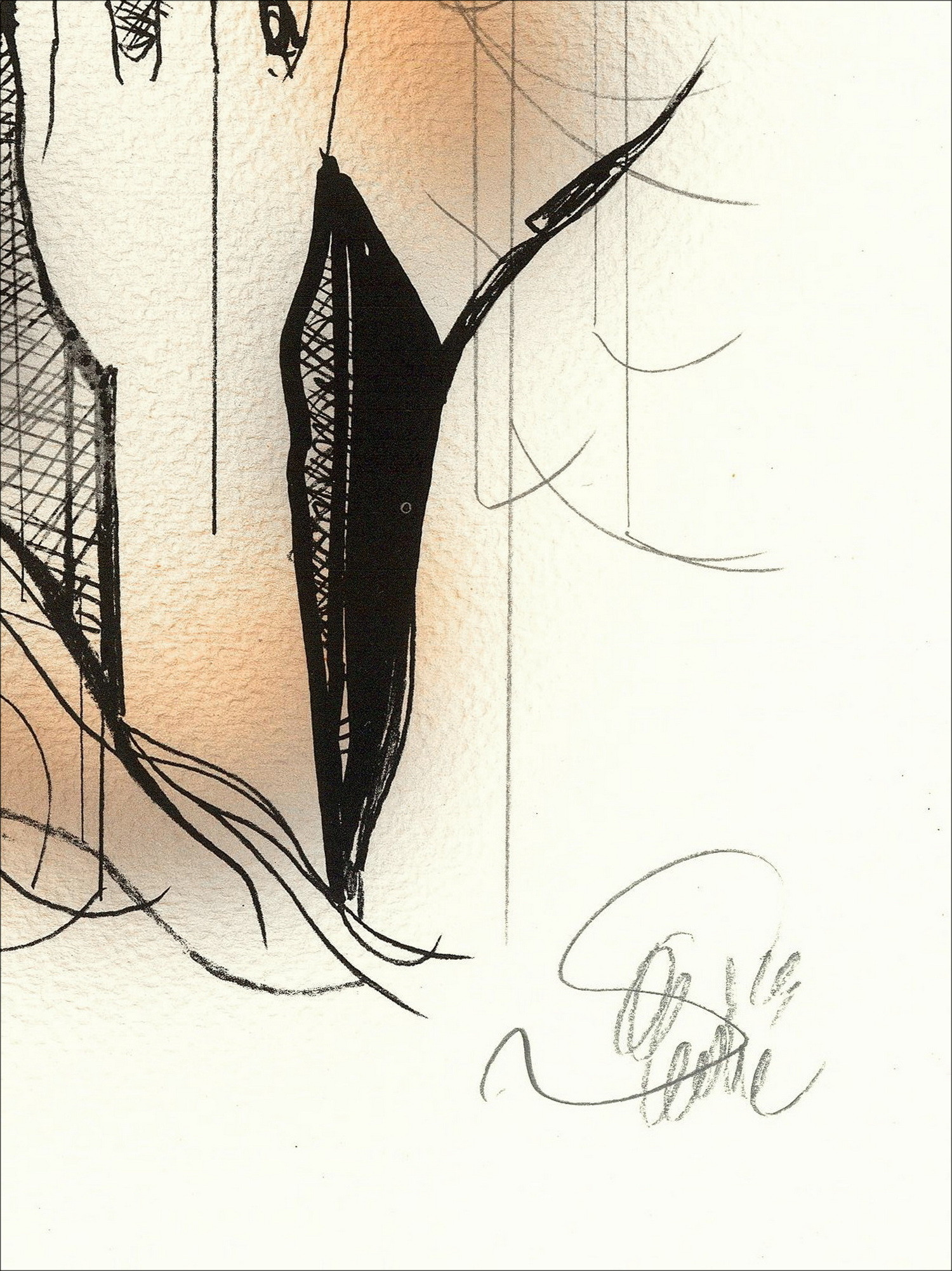 Jean-Baptiste Valadé - Original-Lithographie verbessert "Verbesserte Ungeduld 1" 30x22cm